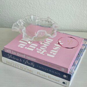 Vintage Fenton Opalescent Ruffled 3 Footed Bowl